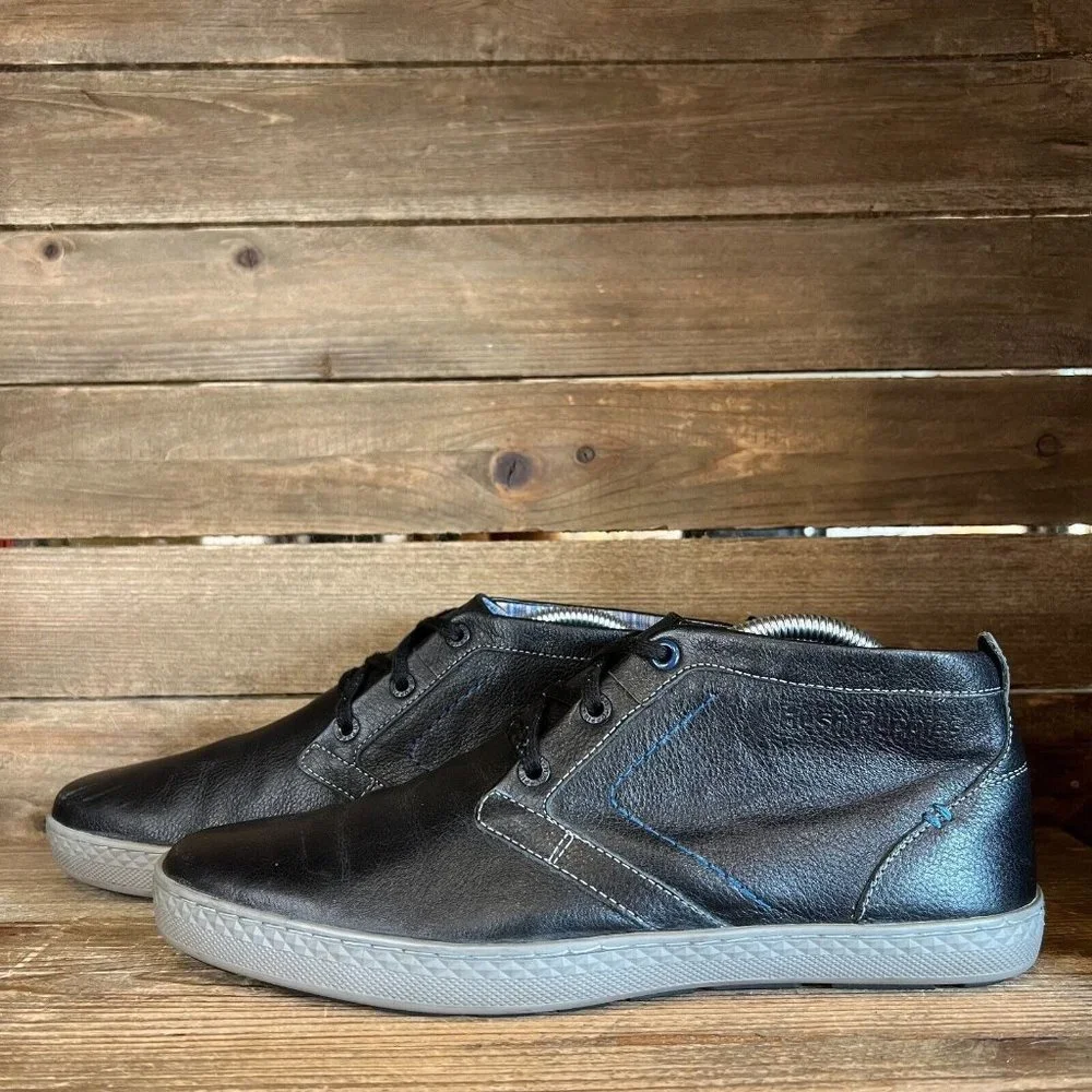 Mens Hush Puppies Black Gresham Roadcrew Ankle Comfort Chukka Boots Size 9 M GUC